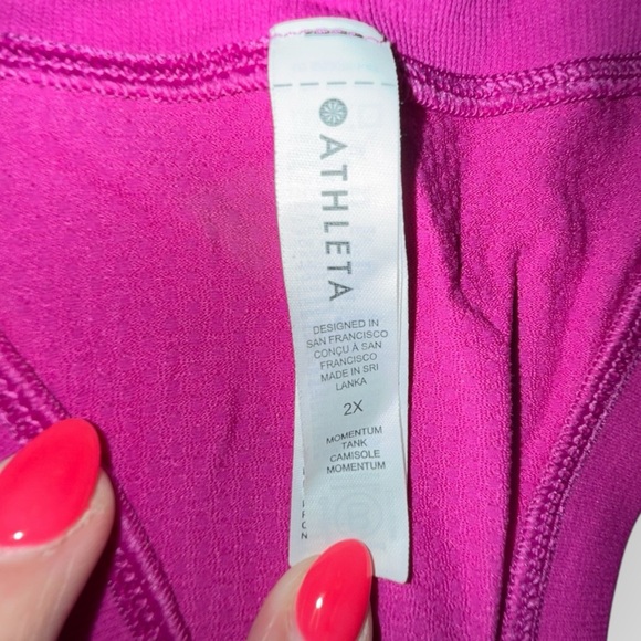 ATHLETA Momentum Seamless Racer Back Tank Plus 2X - Electric Fuchsia/Hot Pink - Picture 3 of 9